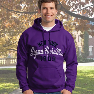 Sigma Alpha Mu State and Date Printed Hoody - Gildan 18500