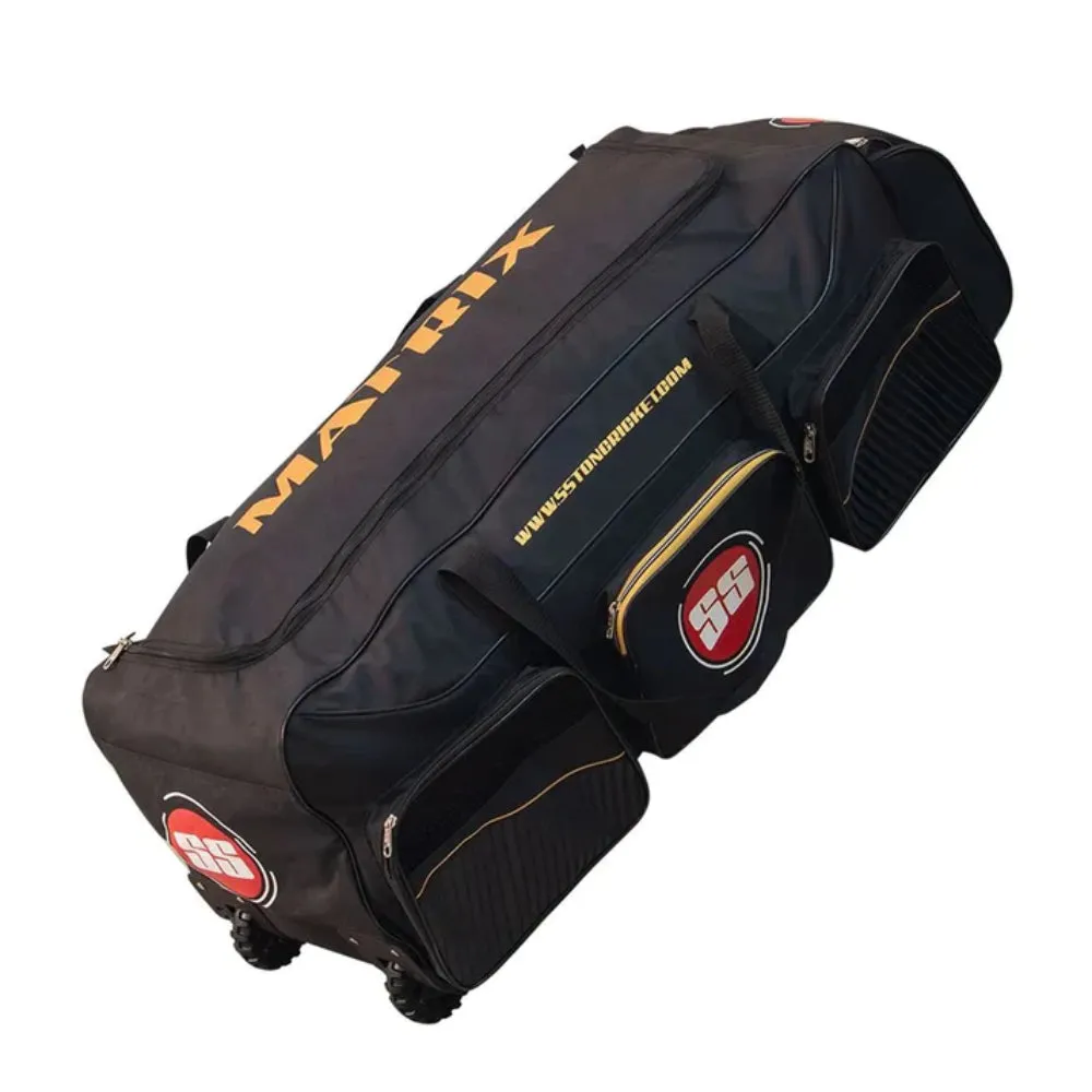 SS Matrix Wheels Cricket Kit Bag (Black/Gold)