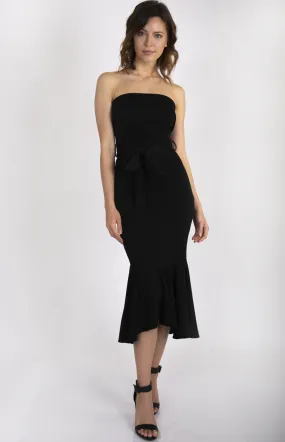 Strapless Midi Dress with Fishtail Hem (SDR343A)