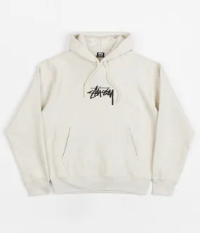 Stussy Stock Logo Applique Hoodie - Ash Heather