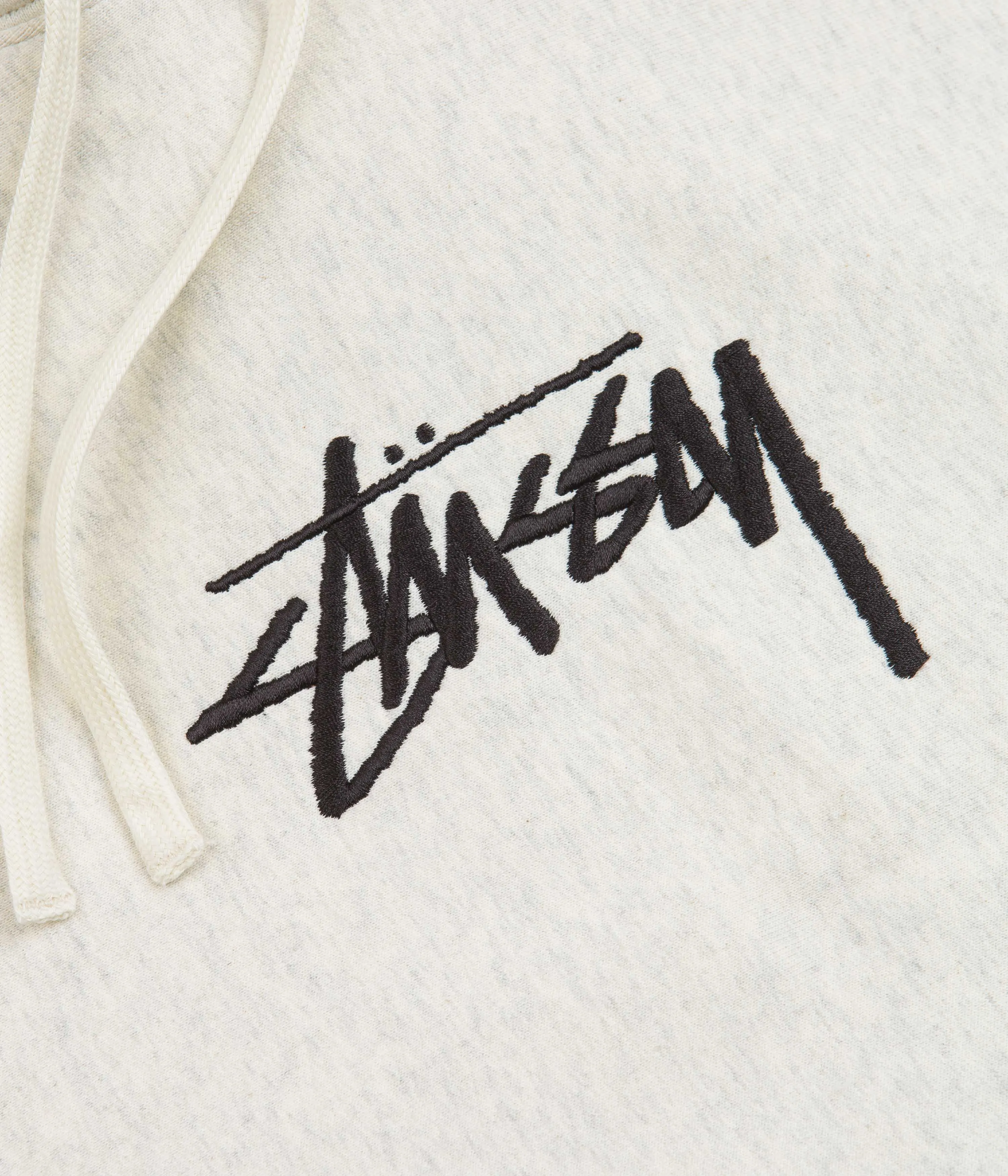 Stussy Stock Logo Applique Hoodie - Ash Heather