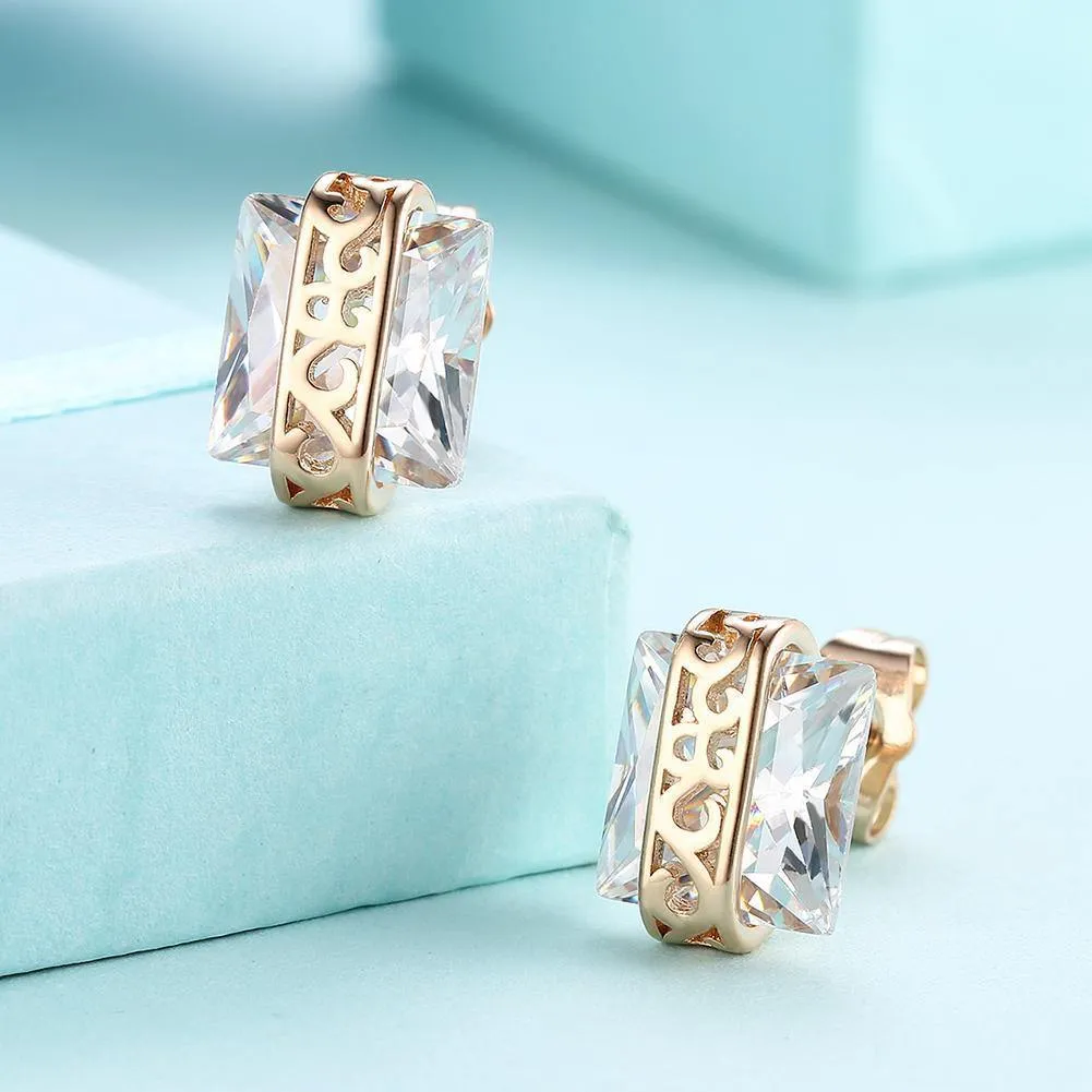 Swarovski Elements Princess Cut Square Stud