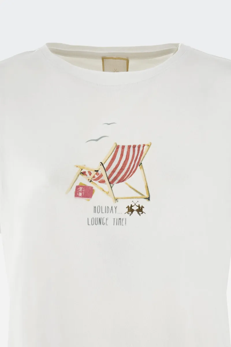 T-SHIRT MANICA CORTA IN JERSEY HOLIDAY BIANCA