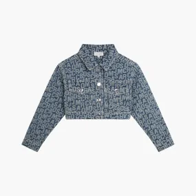 The Jumbled Monogram Denim Cropped Jacket