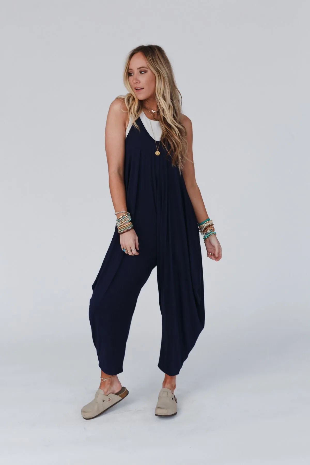 The Perfect Harem Jumpsuit - Navy