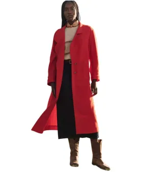 The Trapunto Trench Coat - Hot Red