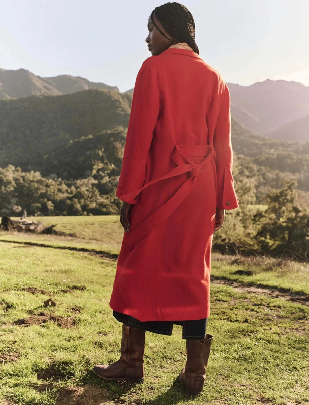 The Trapunto Trench Coat - Hot Red