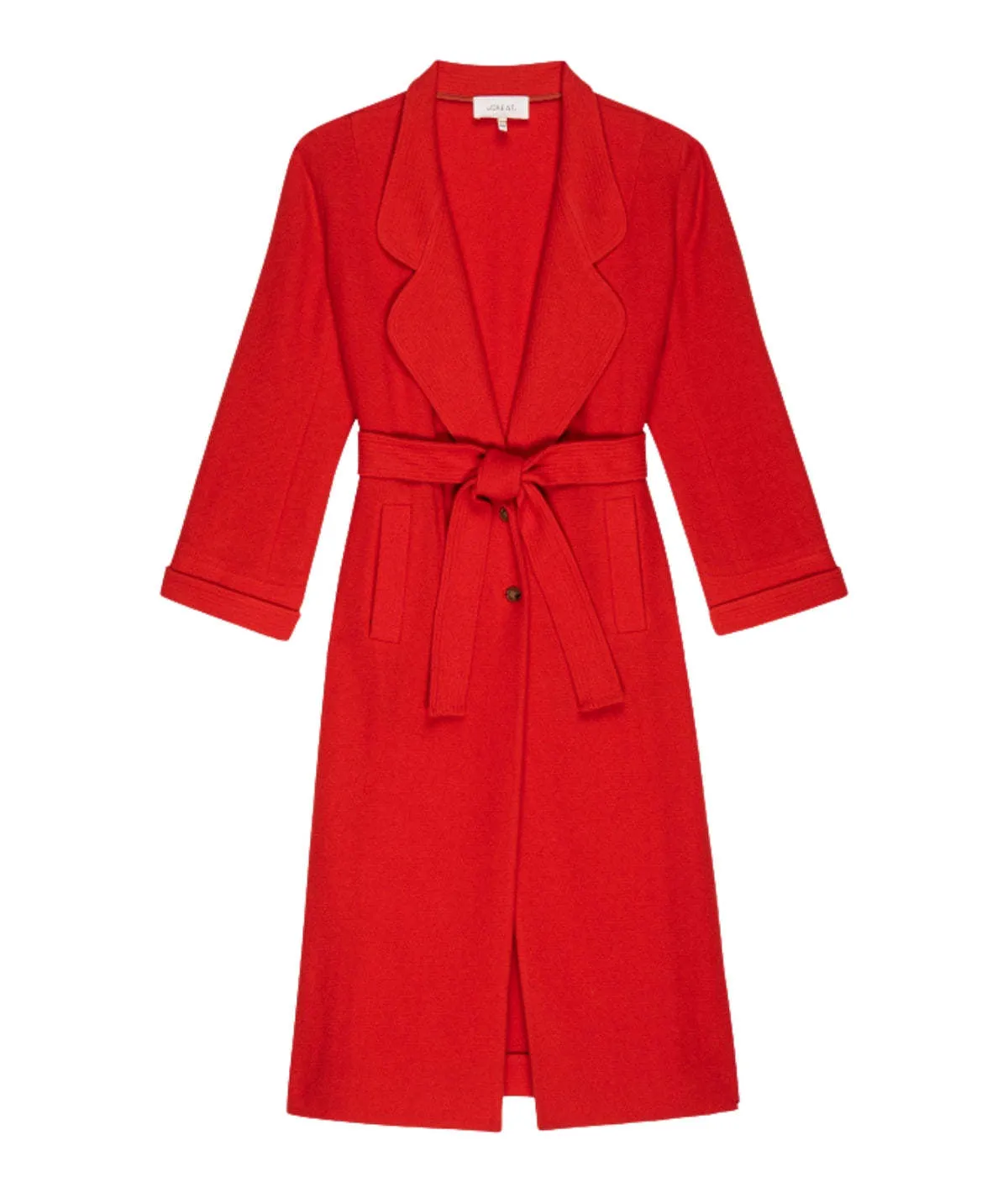 The Trapunto Trench Coat - Hot Red