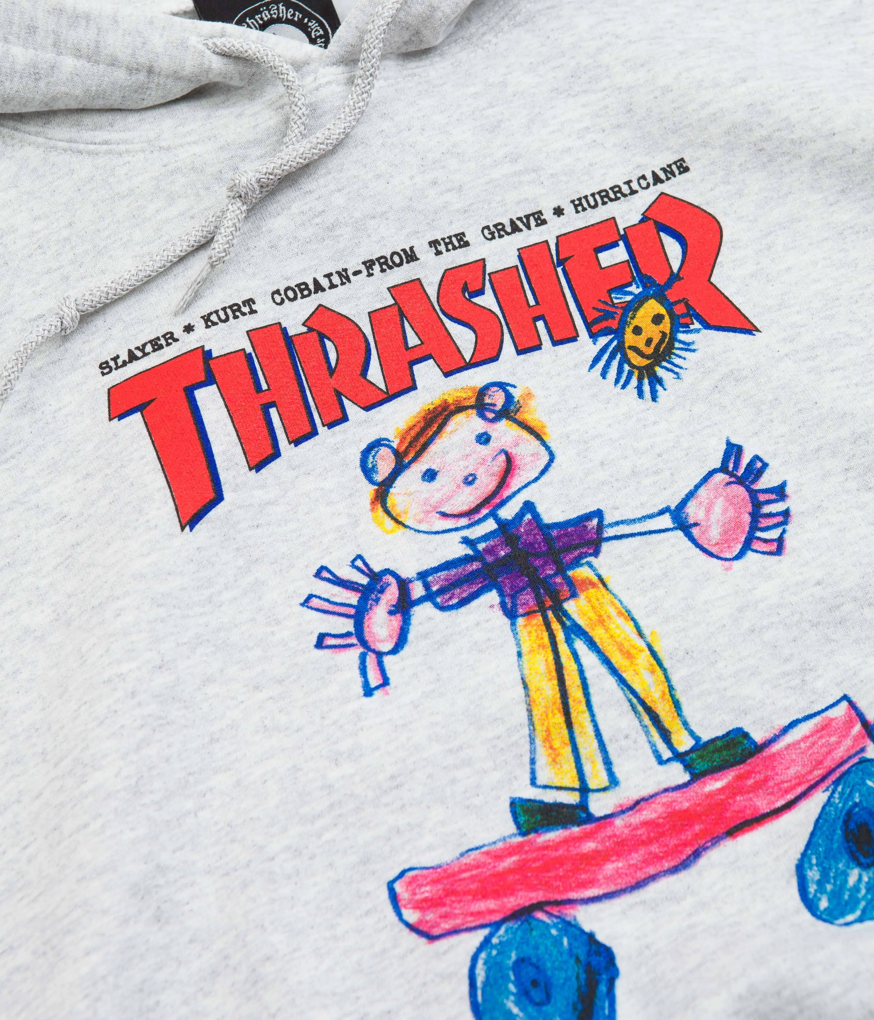 Thrasher Kid Cover Hoodie - Ash Grey