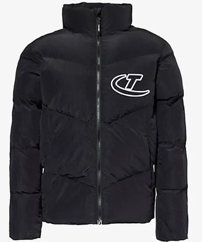 Trapstar Mens Black Hyperdrive logo-embroidered ripstop puffer jacket