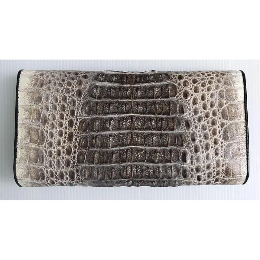 Twotone Vintage Genuine Crocodile Trifold Wallet