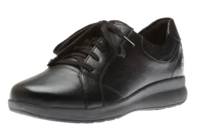 Un Adorn Lace Black Leather Sneaker