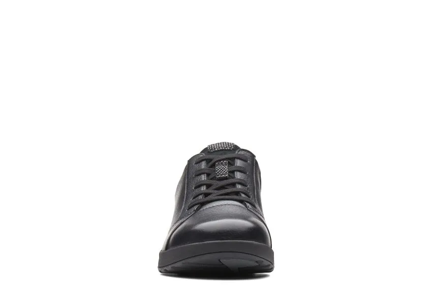 Un Adorn Lace Black Leather Sneaker