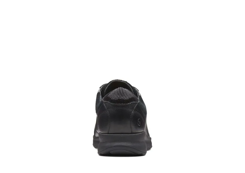 Un Adorn Lace Black Leather Sneaker