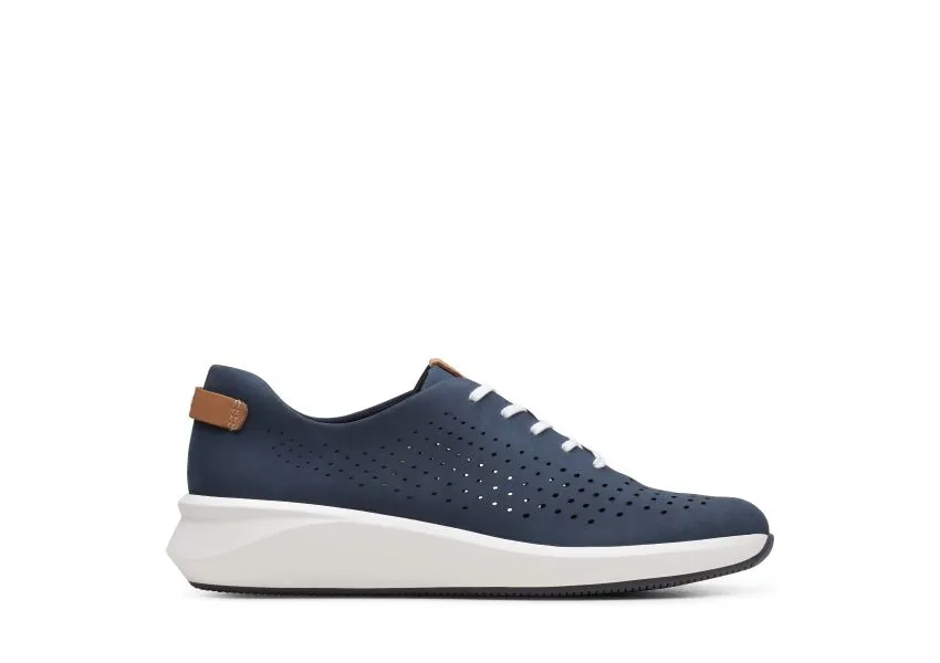 Un Rio Tie Navy Nubuck Leather Sneaker