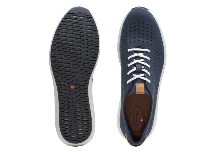 Un Rio Tie Navy Nubuck Leather Sneaker