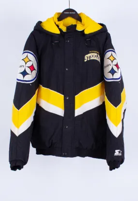 Vintage 90s Starter Padded Jacket NFL Steelers | Retro Clothing UK