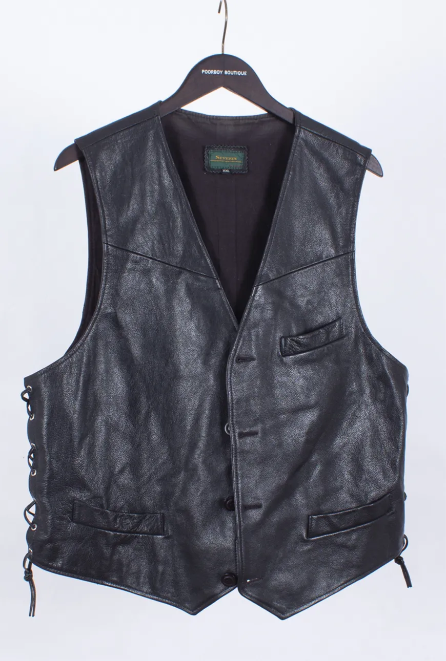 Vintage 90s Western Black Tassel Vest | Vintage Clothing Hull