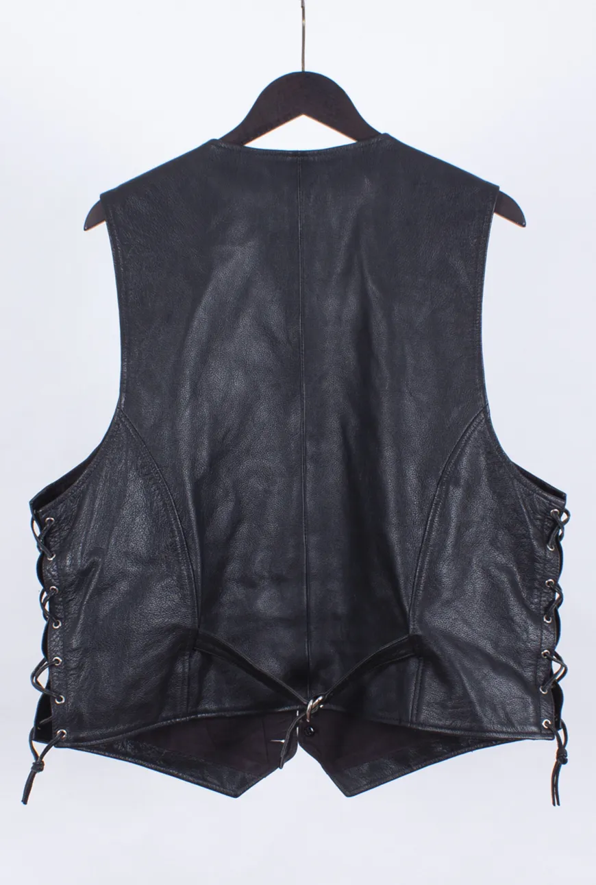 Vintage 90s Western Black Tassel Vest | Vintage Clothing Hull