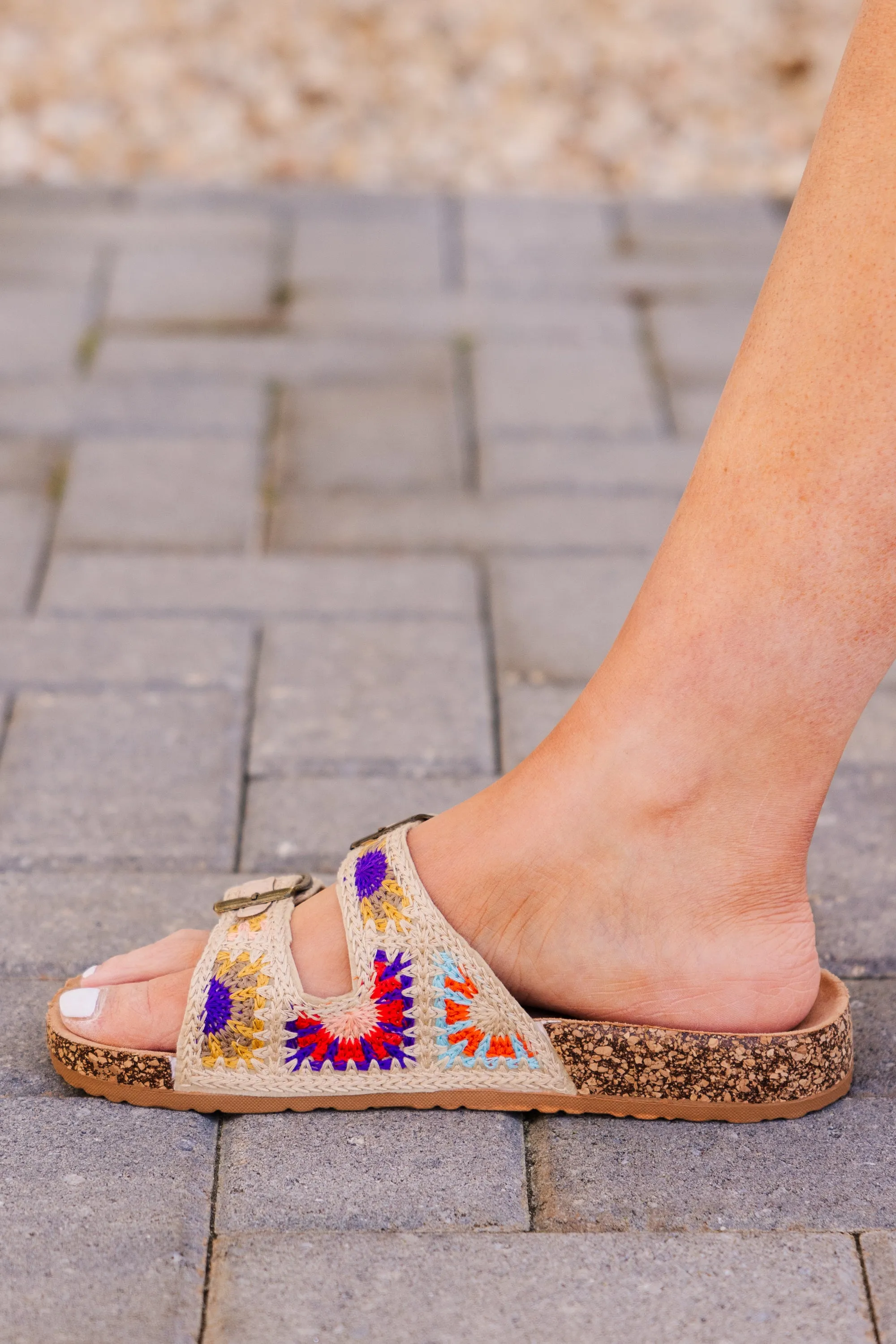 Wander Off Sandals, Natural Multi