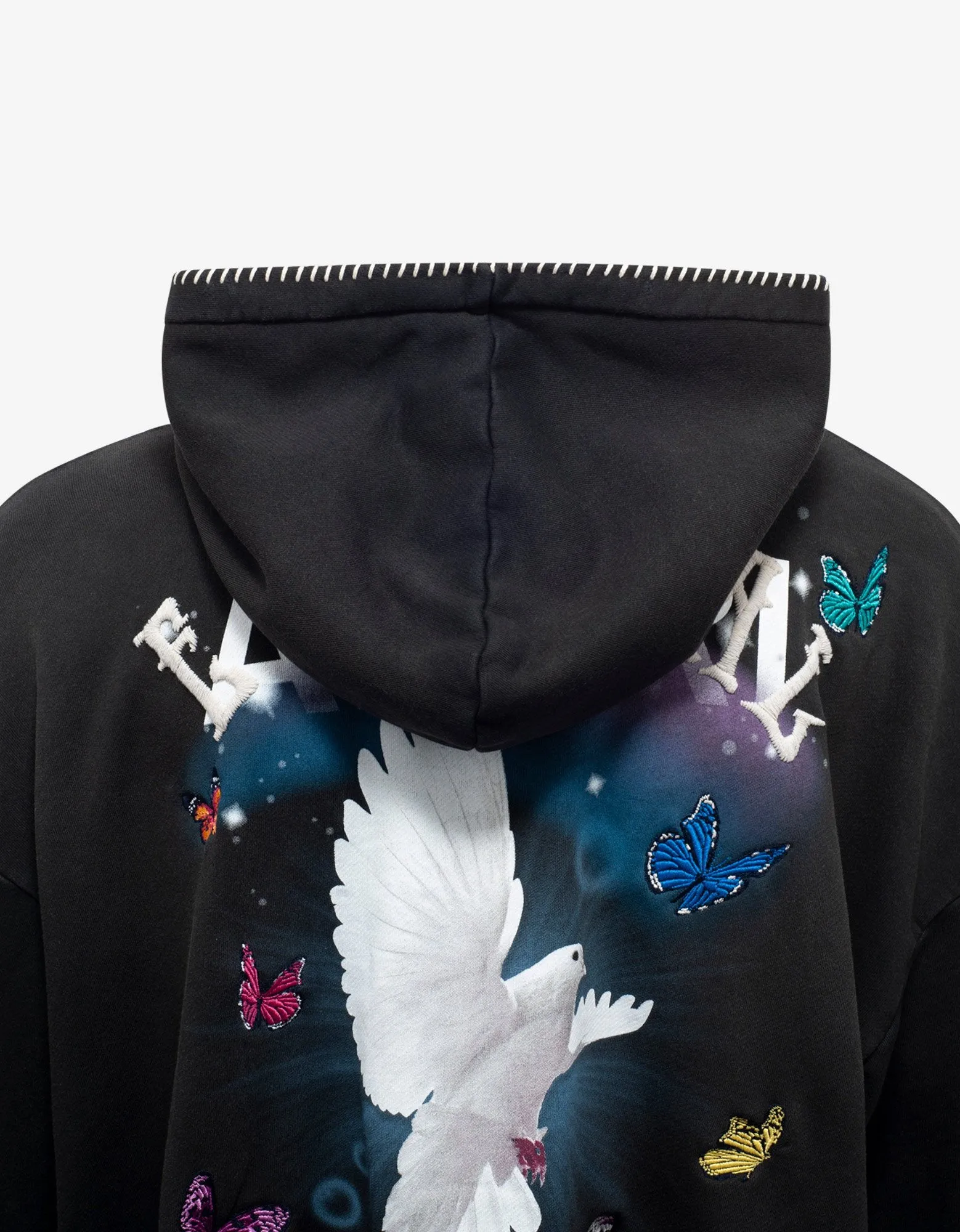 Washed Black Eternal Dove Oversized Hoodie