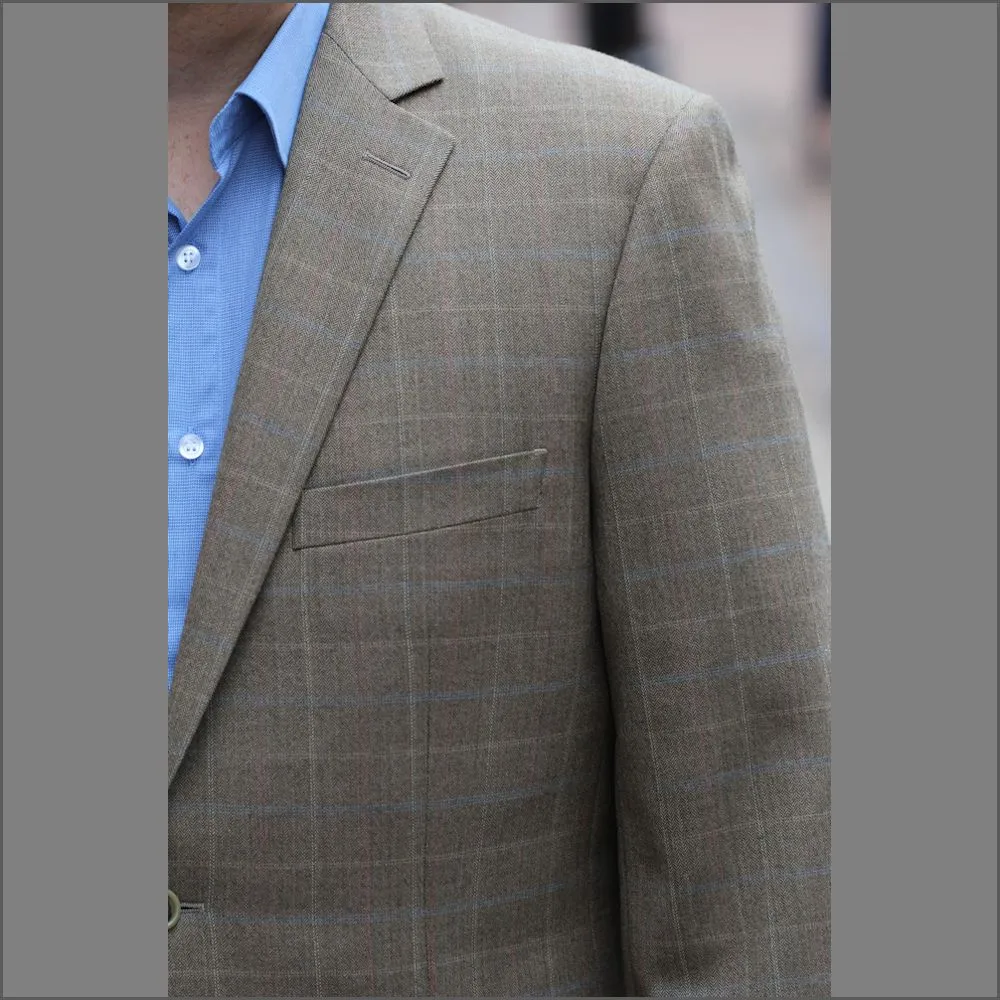 Wellington Green/Fawn Wool blend Check Jacket-