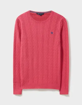 Women's Cotton Cable Knit Crew Neck Jumper from Crew Clothing Company