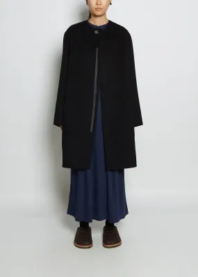 Wool Cashmere Cable Coat — Black