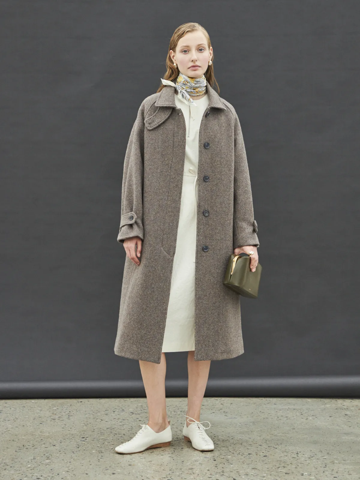 Wool Stitch Coat II - Gray/Purple